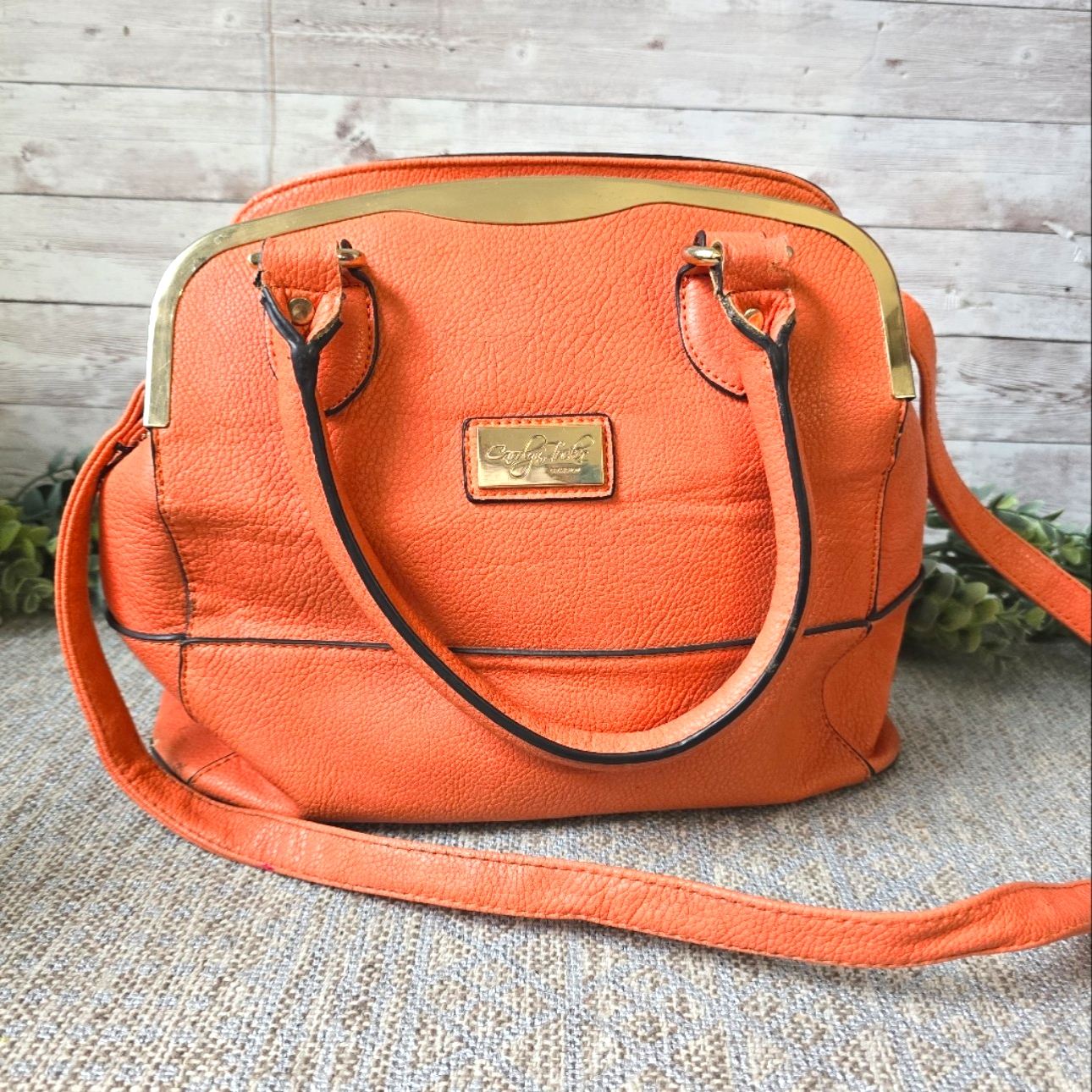 Carolyn Tucker Handbag In A Beautiful Coral Color